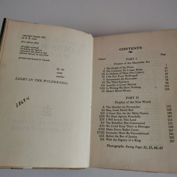 1961 The Man Who Had to Hang Louis Riel Book EX-LIBRARY Canadian History Metis - Picture 5 of 10